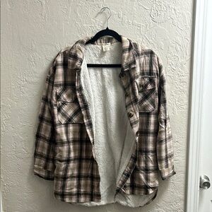 Plaid Sherpa-Lined Jacket